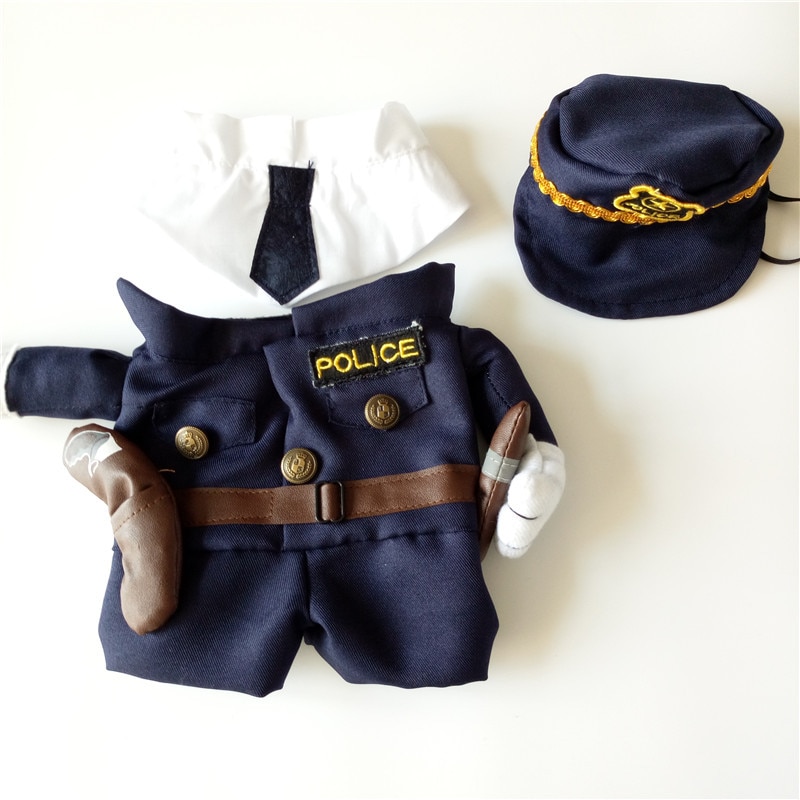 Gomaomi – Costume pour animaux de compagnie, Style policier, vêtements en Jeans pour chiens et chats, drôle