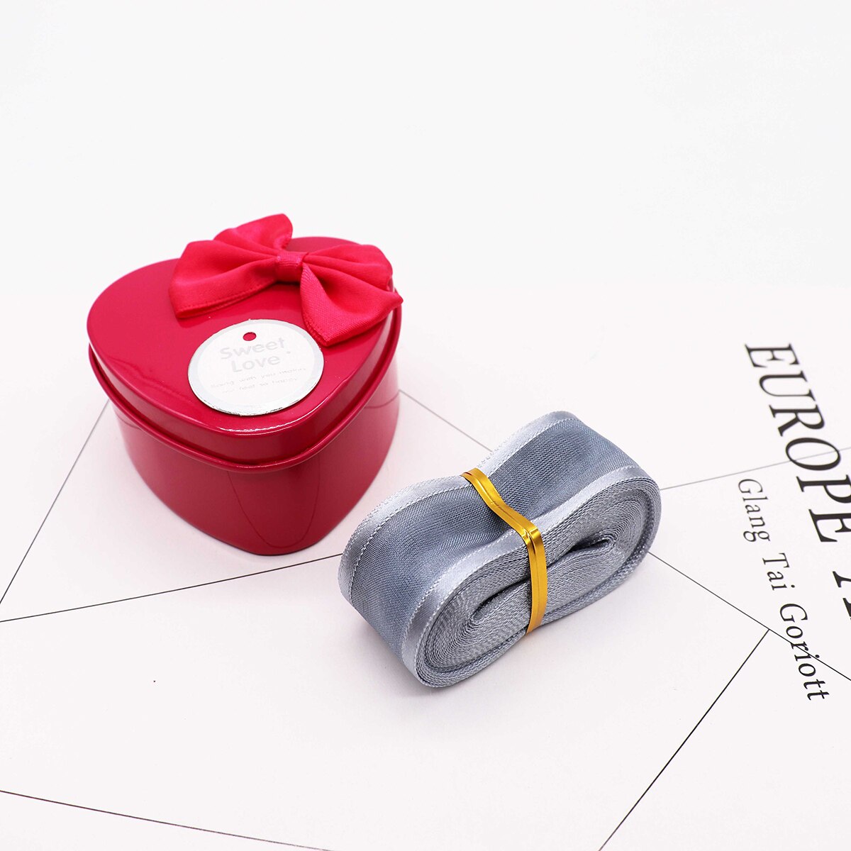 5M 25mm Satin- Rand Organza Band für Hochzeit Party Dekoration Band Handgemachte Verpackung Haar BöGen DIY Weihnachten Band: 12