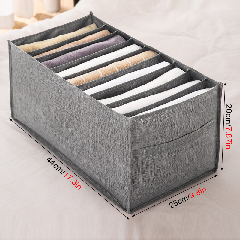 Aufbewahrungsbox für Jeans und Hosen, Kleiderschrank, Kleidung, Organizer, Schrank, Schublade, Trenner, Unterwäsche, Socken, T-Shirt, Aufbewahrungsorganisatoren: Licht Gelb