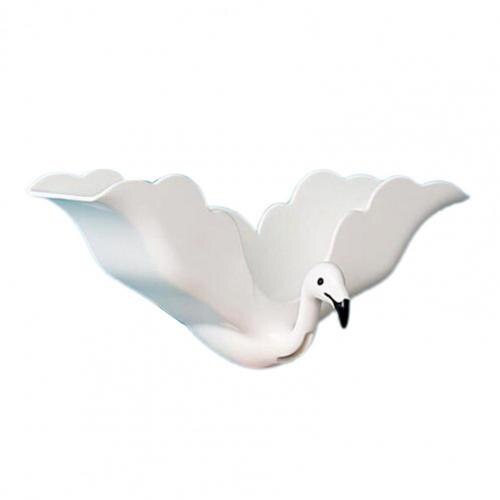 Boîte à savon murale en plastique multifonction en forme d'oiseau, 1 pièce, vaisselle de savon, boîte de rangement de savon, accessoires de salle de bains, décoration de la maison: WHITE