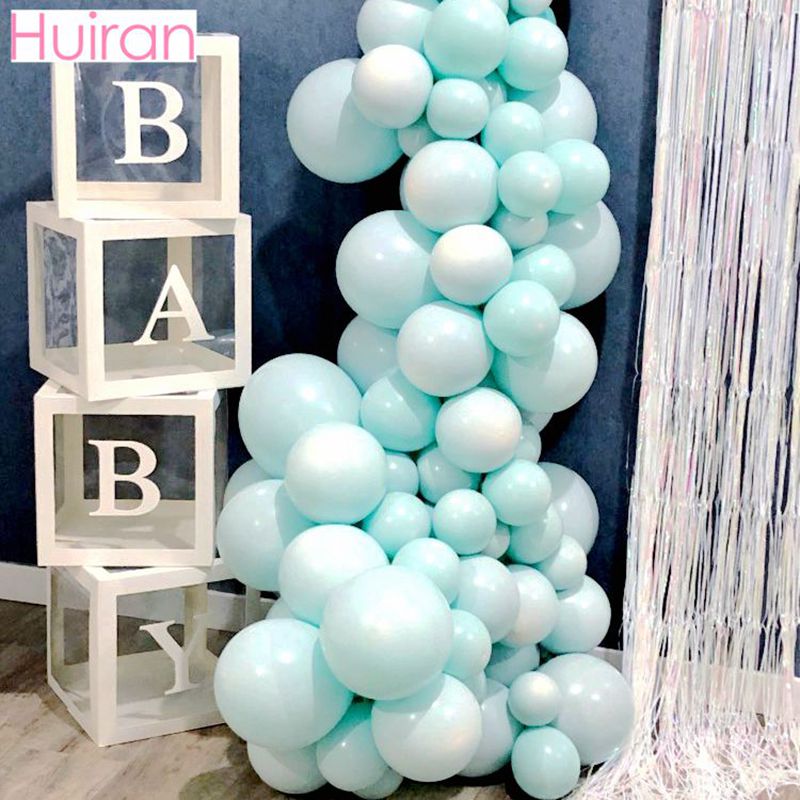 Transparent Baby Shower Box Boy Girl Birthday Decor 1st One First Birthday Wedding Party Decor Christening Babyshower Supplies