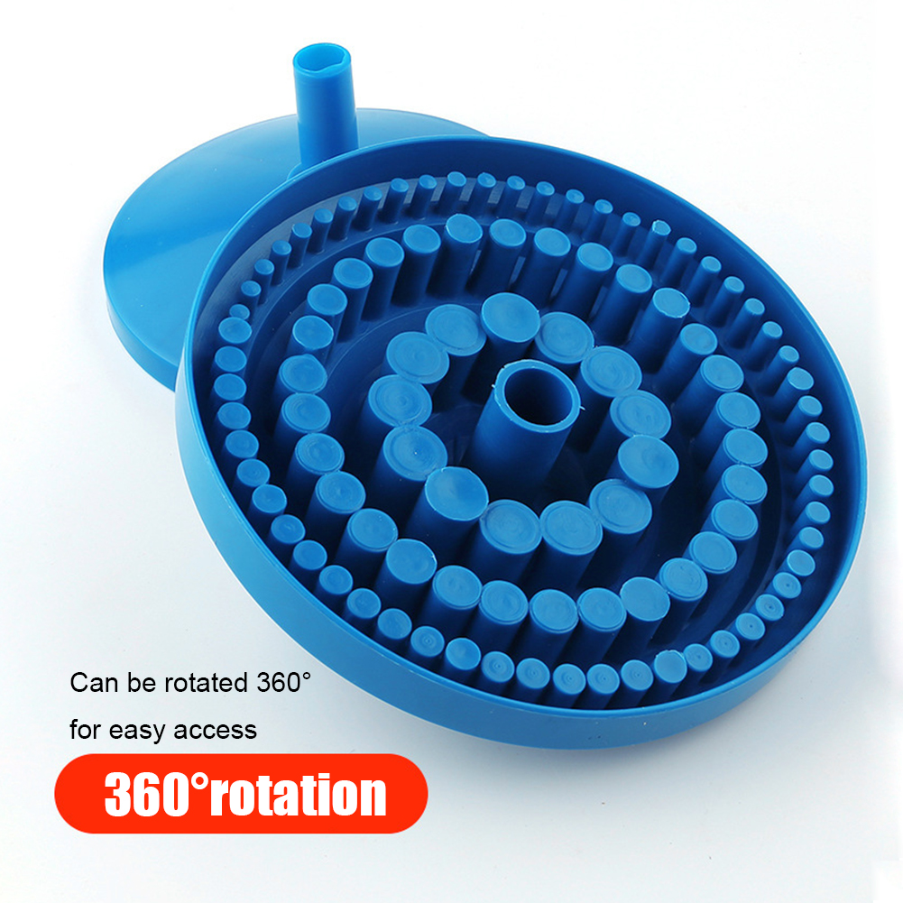 Round Shape Plastic Drill Bit Storage Case Drill Bits Empty Storage Box Stand Blue Hole Bore Organizer Manicure Accessories