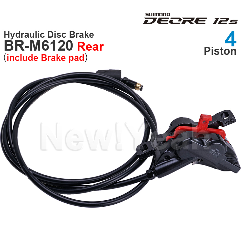 SHIMANO-freno de disco hidráulico DEORE M6100 M6120, 2 / 4 pistones, palanca de freno M6100 M6120, piezas de pinza de freno: Negro