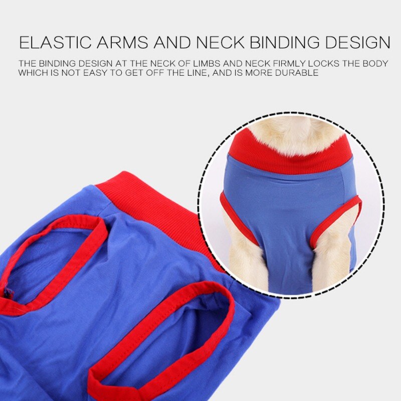 Pet Surgery Recovery Clothes Postoperative Care Clothes Nursing Clothes Anti-Licking Pet Clothes Clothes Blue
