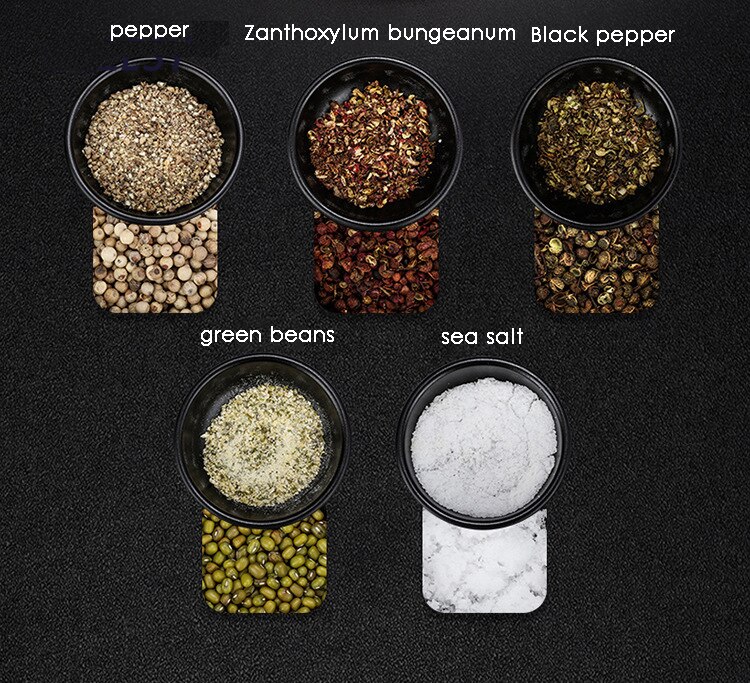 Rustfritt stål manuell pepperkvern salt bærbart kjøkken krydderkvernblader justerbart malt salt pepper hjemmekjøkkenverktøy