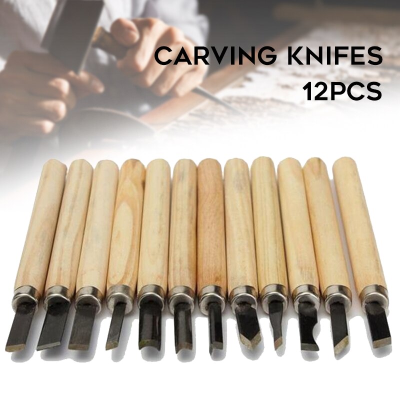 Wood Carving Knife Set 12pcs Hand Carving Tool for DIY Sculpture Carpenter 12pcs Hand Carving Tool Wood Carving Knife Set B99