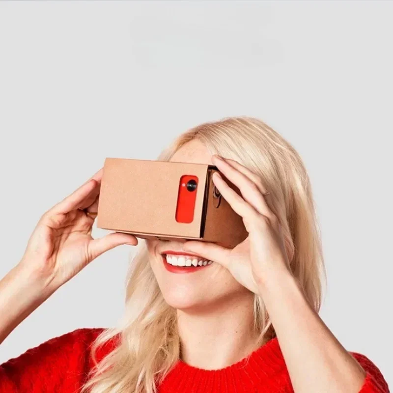 1pc google cardboard 3d vr virtual reality-brillen voor android of telefoon vr-model doe-het-zelf: transformeer je apparaat in een groot scherm