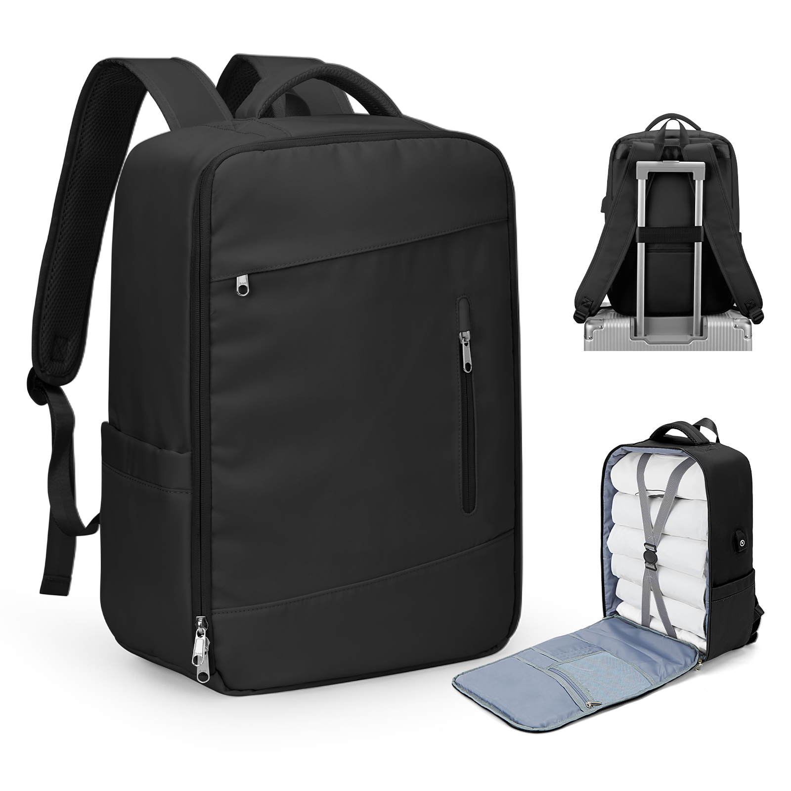 Travel Bakcpack 45x33x16 Cabin Bag Carry-Ons for Men Women Laptop Backpack Reinforced Daypack USB Short Distance Luggage