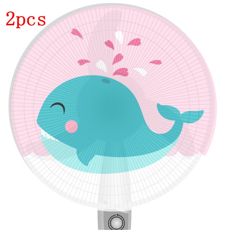 2Pc Staande Ventilator Cover Ronde Cartoon Patroon Sterke Ventilatie Wasbaar Elastische Stof Overlay Mesh Kind Vinger Veiligheid Protector: 3 / 16 Inch