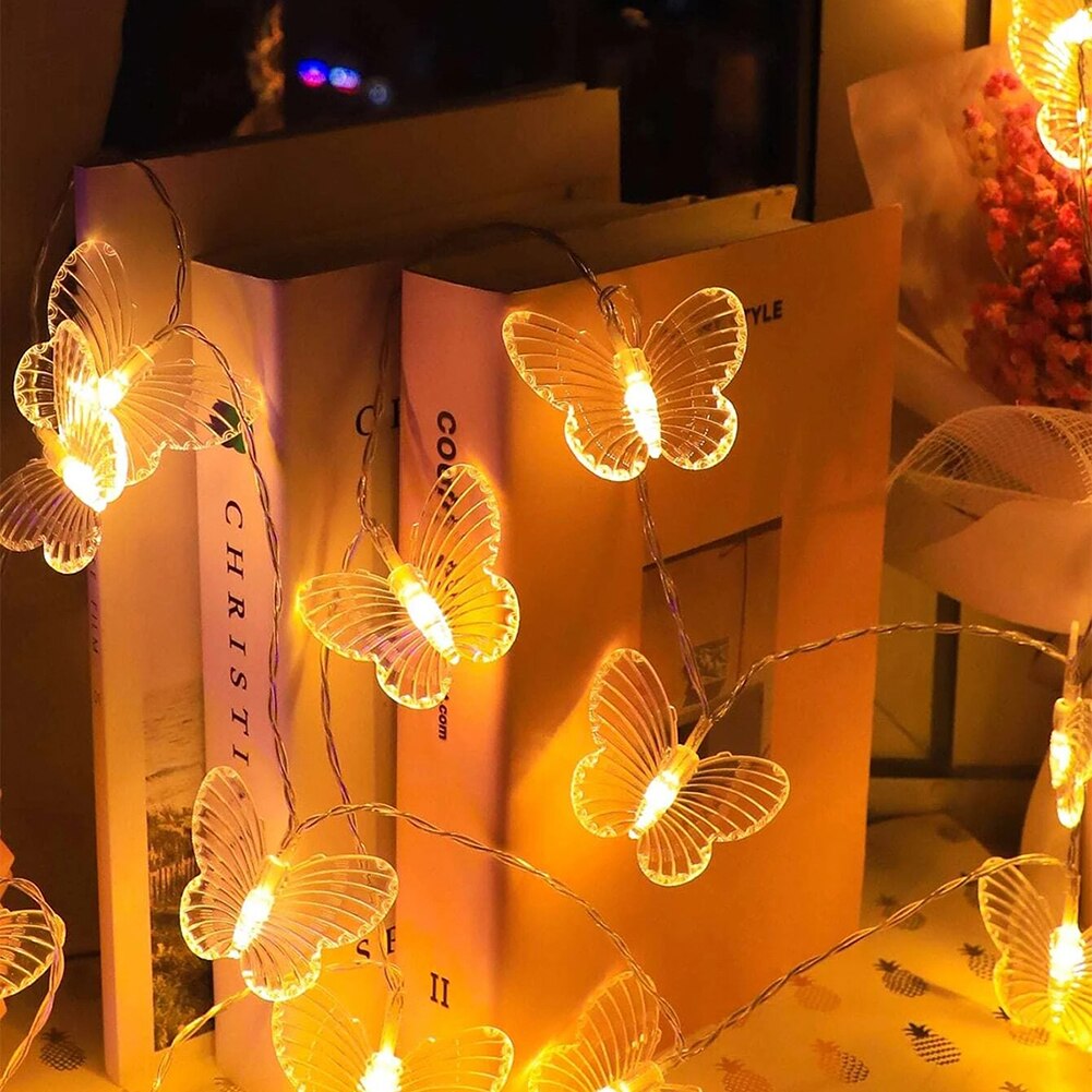 LED String Light Battery Operated Butterfly Garland Fairy Lamp for Christmas Indoor Outdoor Party Decorations