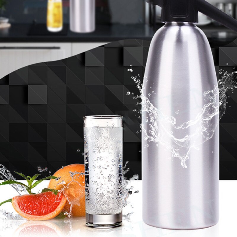 Soda Maker Aluminum Siphon 1L Soda Brewing Machine Home Bar Tool Diy Beverage Juice Carbon Dioxide Injection Bottle