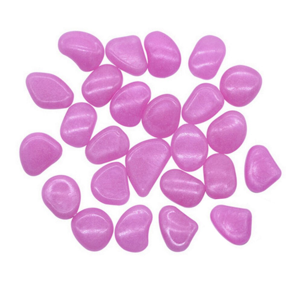 100pcs Glow in the Dark Garden Pebbles Glow Stones Rocks for Walkways Garden Path Patio Lawn Garden Yard Decor Luminous Stones: Rose Red