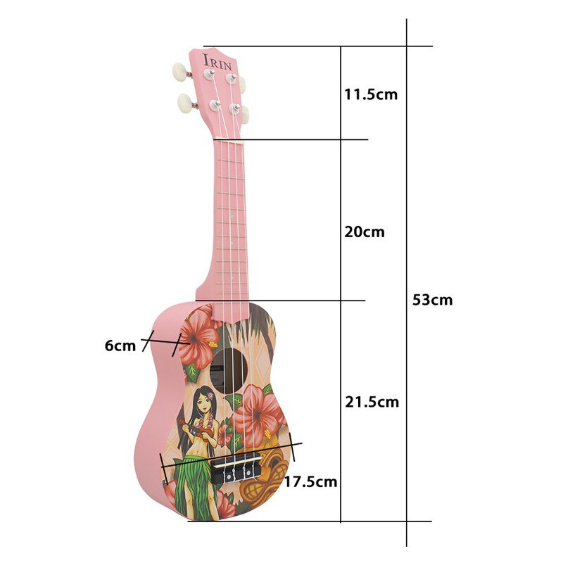 Basswood 21 inch Pink Soprano Ukulele Ukelele Guitar 4 Strings Acoustic Hawaiian Guitar Musical Instruments for girl beginner