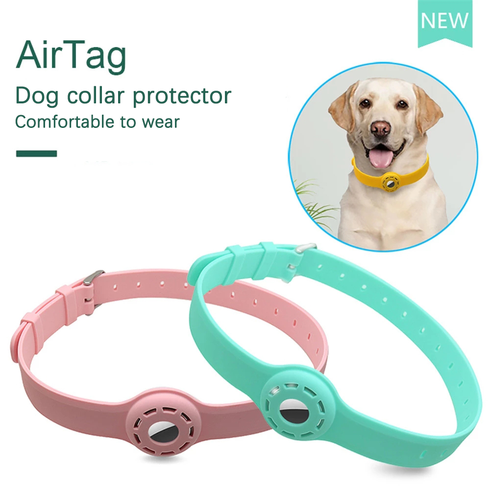 1pc til apple airtag etui hund kat halsbånd gps finder farverigt lysende beskyttende silikone etui til apple air tag tracker cover
