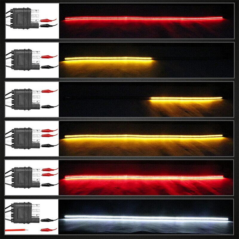 48 inch Truck Tailgate LED Light Bar 3 Row 6-Funtions Brake Reverse Turn Signal Stop Tail Strip For Jeep Pickup SUV for Dodge