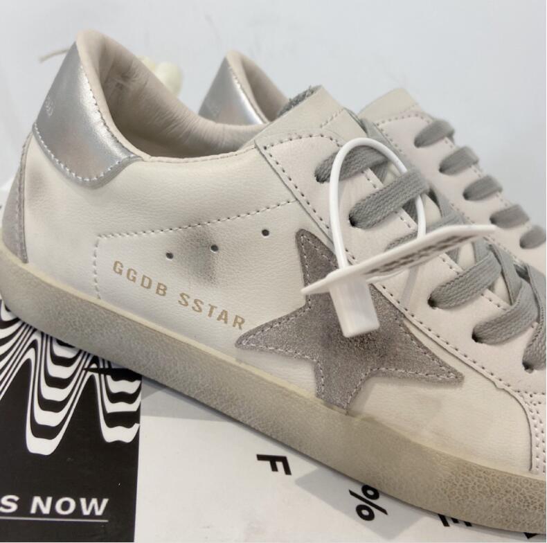 Vrouwen Schoenen Sport Sneakers Кроссовки Tenis Loopschoenen Zapatillas Gouden Vieze Oude Sterren Witte Platte Schoenen: Zilver / 37