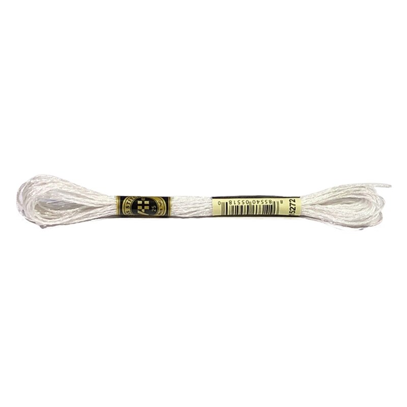 Hilo Metálico de colores hechos a mano, hilo de punto de cruz, hilo de bordar de seda dorado, costura DIY, 8 metros, 12 hebras: Blanco