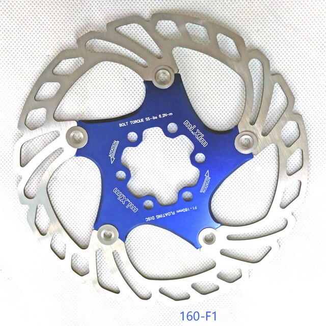 Bicycle Brake Disc Floating Rotor MTB Gravel Road Bike 140/160/180/203mm Mountain Bike Hydraulic Disc Brake Bike Parts: Blue 160mm