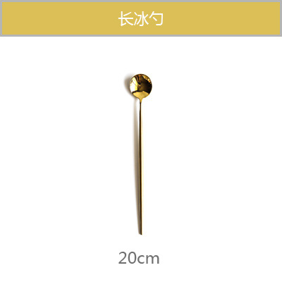 Bestek Glod Zilver Rvs Bestekset Bestek Vork Lepel Mes Set Dessert Vork Lepel Diner Opscheplepel Servies: Golden Long Spoon