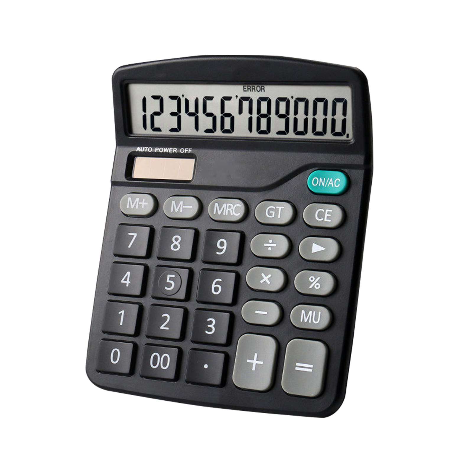 Bordskalkylator med standardfunktion och stor lcd-display med 12- siffror, solcells- och batteridrift, dubbel strömförsörjning för hemmabruk: Default Title