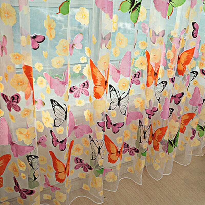 Skir voile gardin dörr fönster panel drapering rumsavdelare heminredning idyllisk nätgardin