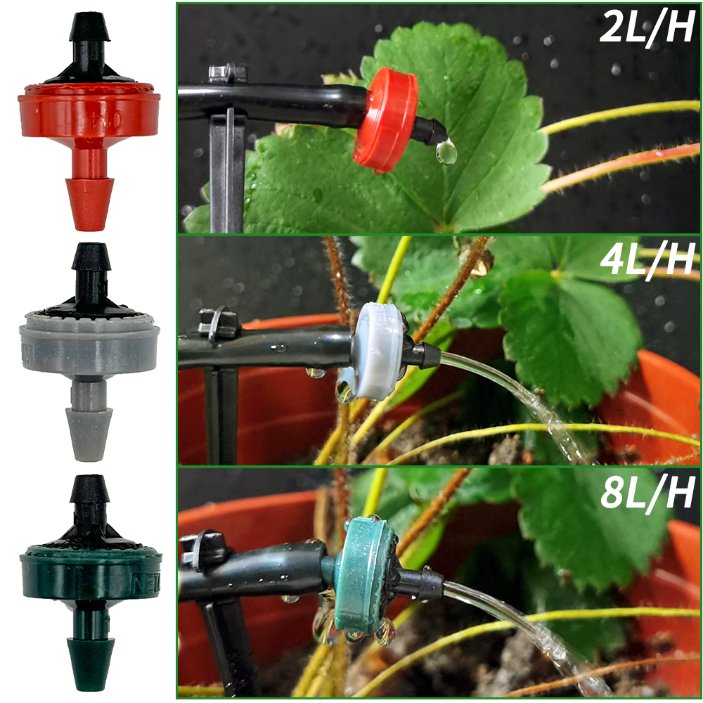 20-50 stk. drivhus 8l/ t justerbar dråbe, trykkompenserende drypper 2l/h 4l/ t emitter drypvandingssystem til haven