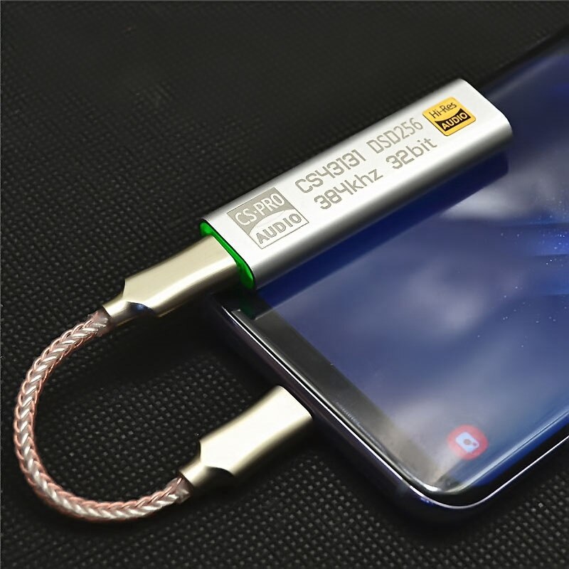 Typ-c-  to 3.5mm- dsd -256- kopfhörerverstärker-adapter dac tragbar usb cirrus logic hifi für ios win 10 pc