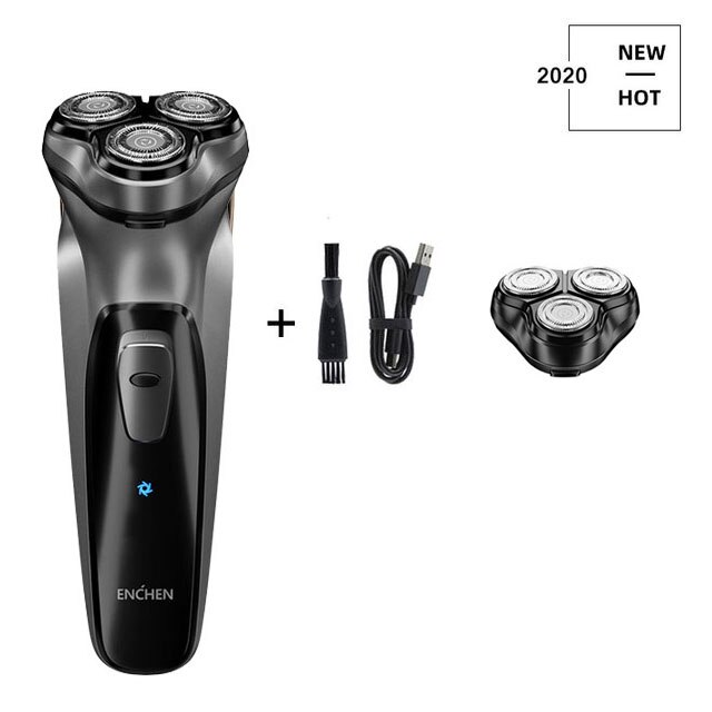 Enchen Electric Shaver Men's Razor Beard Machine LED display Portable Dry Wet Beard Trimmer Rechargeable 3 head shaving machine: Blackstone C T