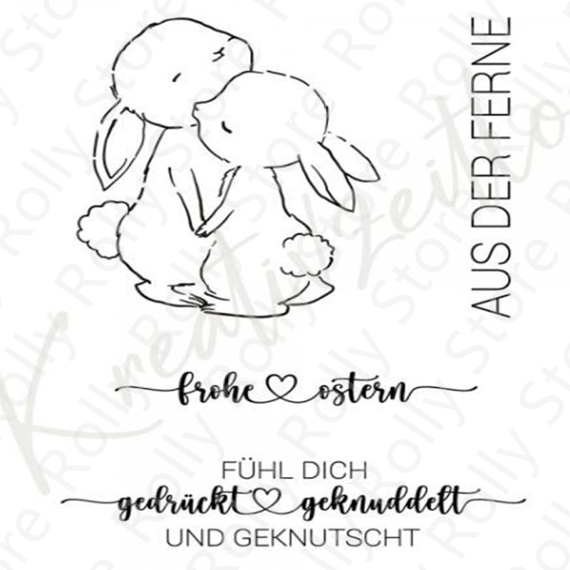 German Easter Bunny Clear Stamps For DIY Scrapbooking Crafts Stencils Maker Photo Album Template Handmade Decoration 2022: 6