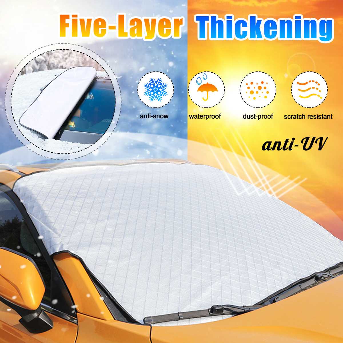 5 Layers Car-styling Car Windshield Covers Windscreen Cover Heat Sun Shade Anti Snow Frost Ice Shield Dust Protector Winter