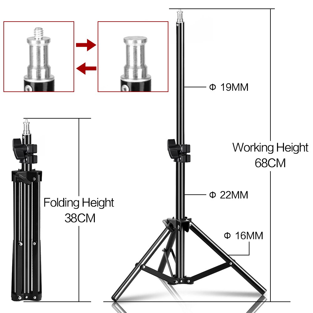 68cm/27inch Photography Mini Table 1/4 Screw Head Light Stand Tripod For Photo Studio Ring Light LED Lamp Reflector Softbox