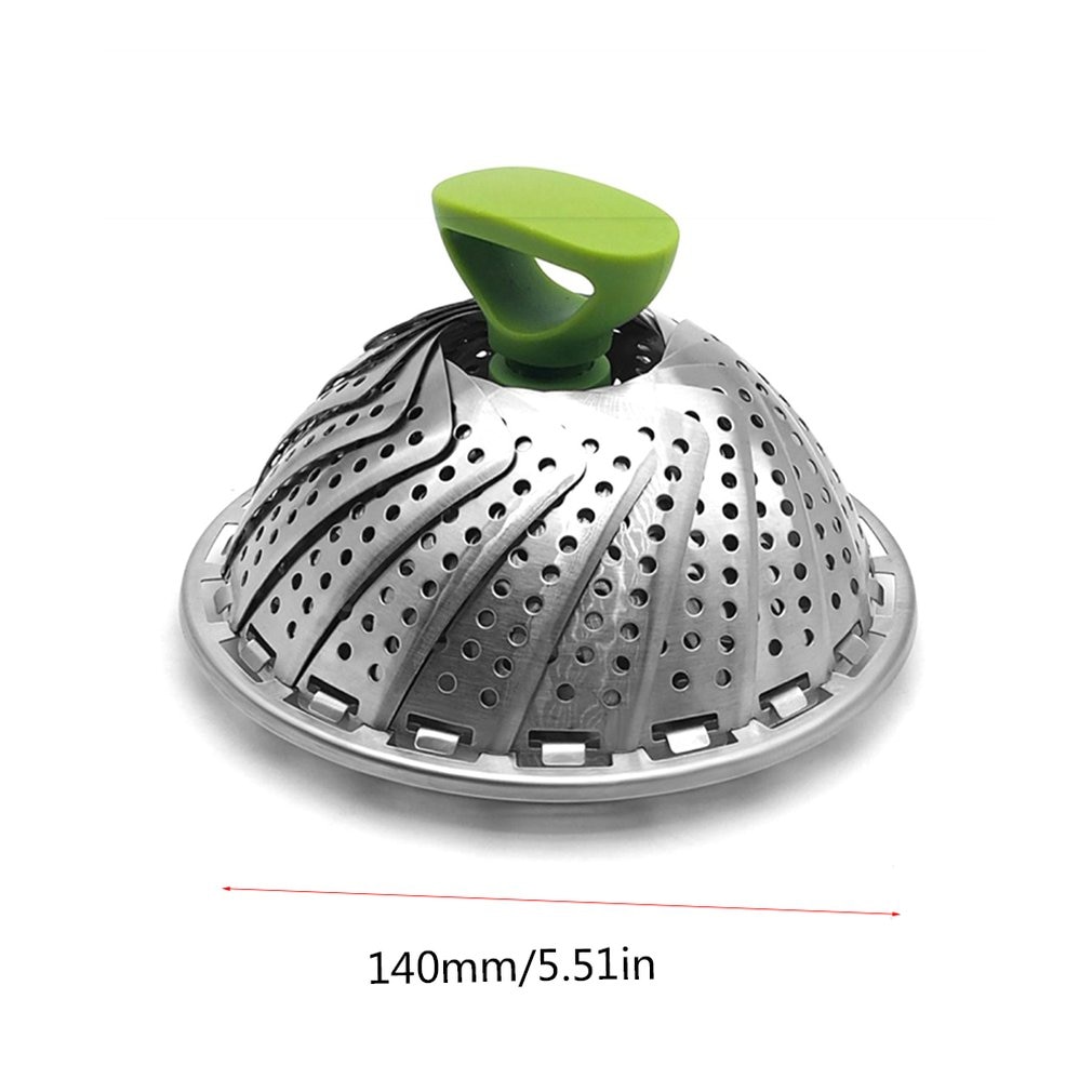 Canasta de vapor de acero inoxidable para verduras, cesta de vapor plegable, utensilio de cocina para microondas: Default Title