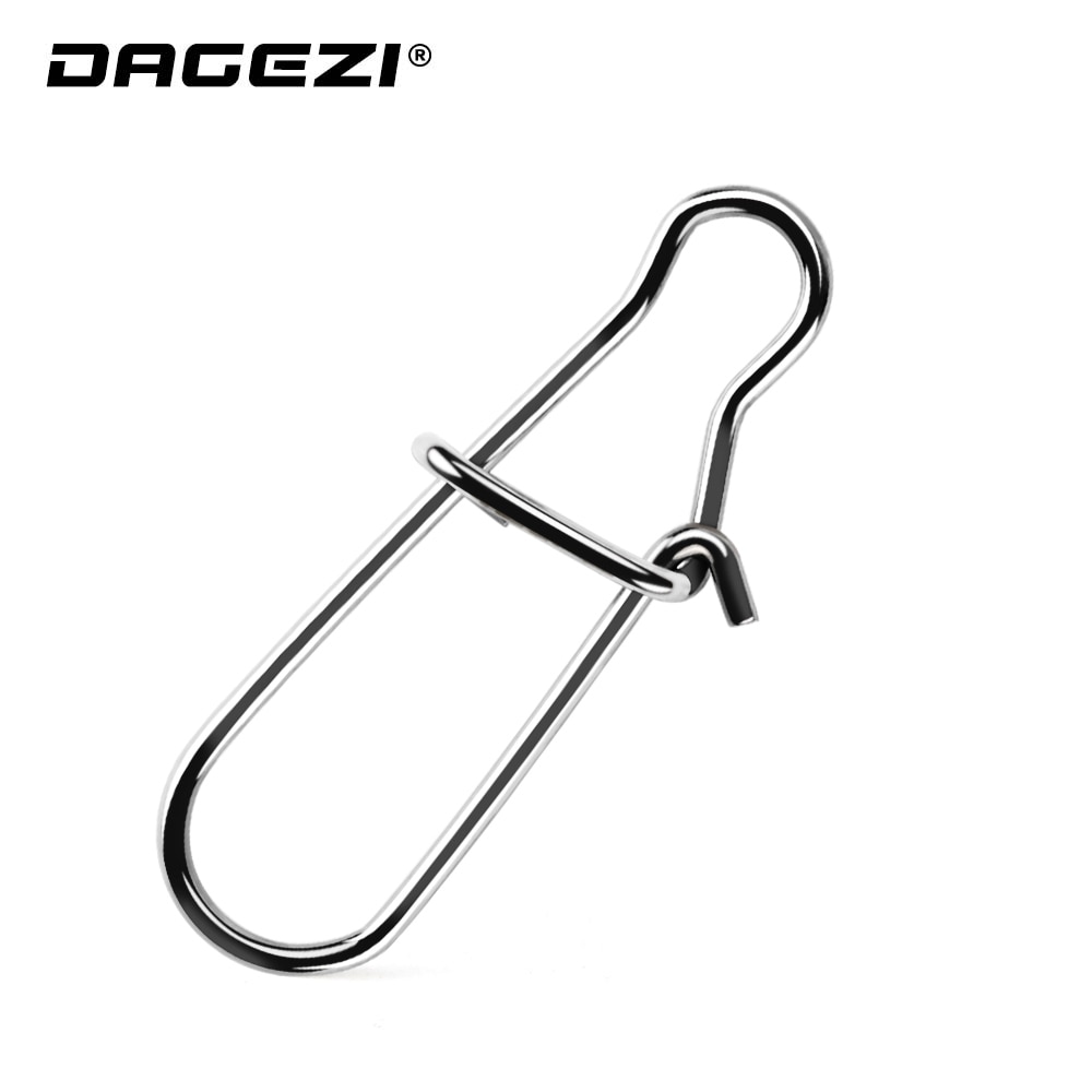 Dagezi Rvs Swivel Veiligheid Snaps 25 Stks/partij Zwart/Zilver Snelle Clip Lock Swivel Solid Ringen Vissen Connector