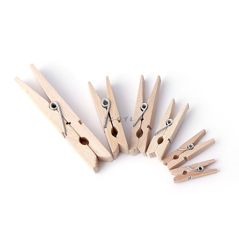 50pcs Mini Natural Wood Clothes Pegs For Craft Events Photo Paper Peg Pin Clothespin Craft Clips Office Stationery