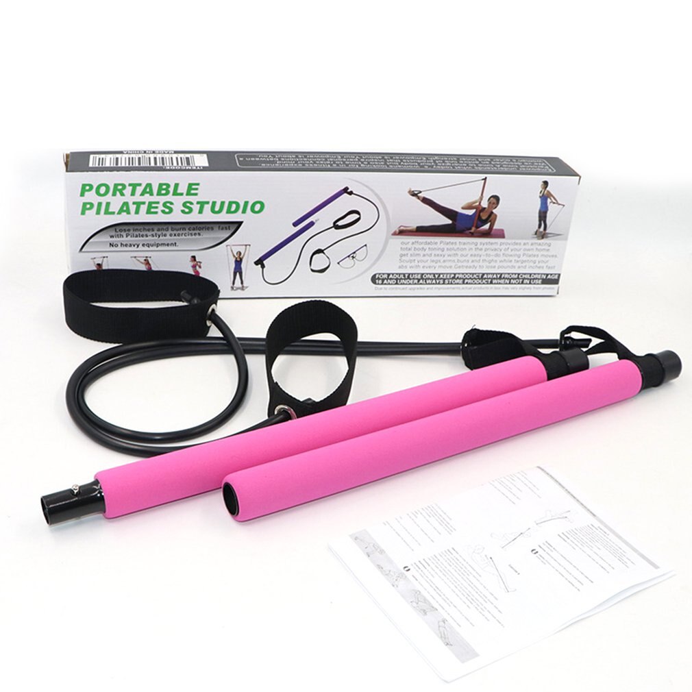 Pilates Fitness Stick Lightweight Trainer Pilates Bar Stick with Resistance Band for Gym Home Fitness Sports Body Workout