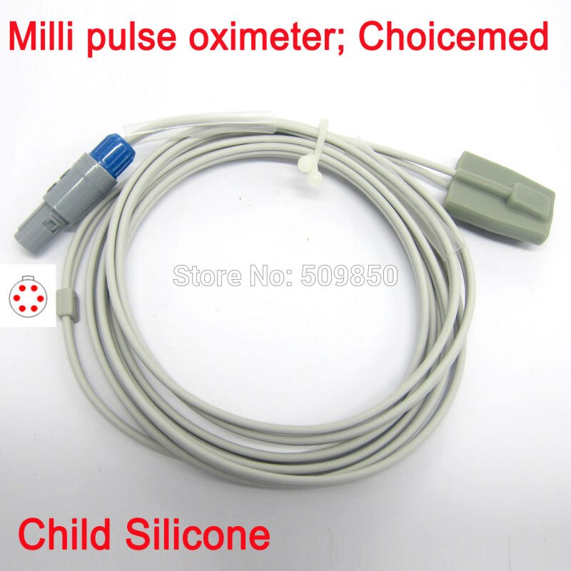 Compatible Milli pulse oximeter/ Choicemed lemo 6pin single slot connector child pediatric silicon soft spo2 sensor pulse probe
