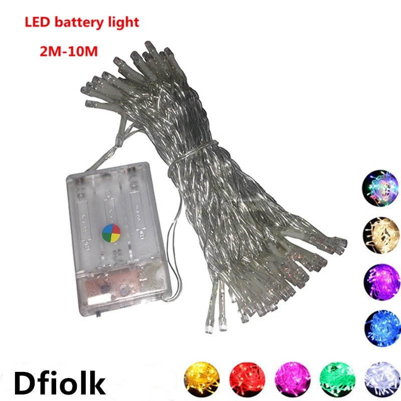 Julslinga ljus led batteri ljus 2m 3m 4m 5m 10m lampor/bröllop/ led dekorationslampa serie batteri