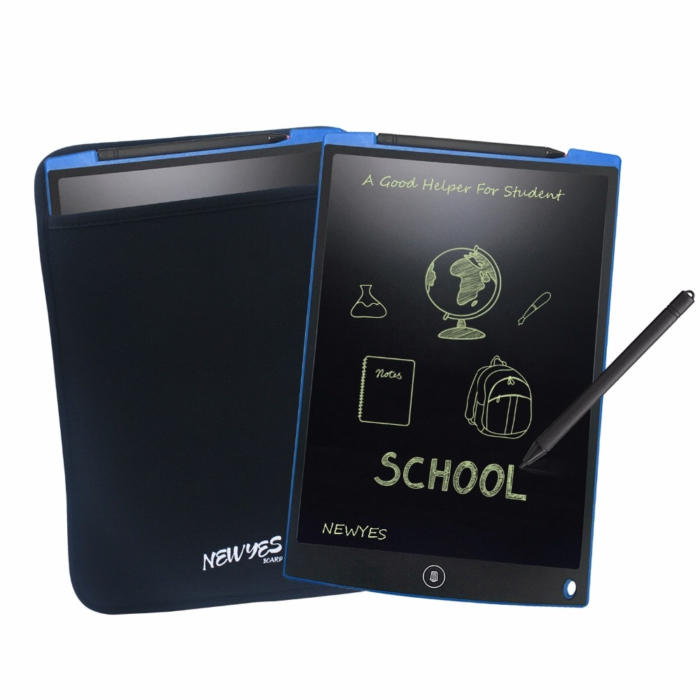 NEWYES 12 "Blauwe LCD Schrijven Digitale Tekening Tabletten Handschrift Pad Draagbare Elektronische eWriter Board Papierloze Notepad met Zak