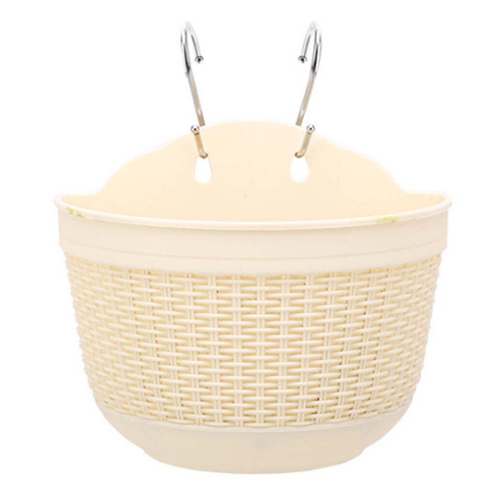 Wandmontage Bloempot Imitatie Rotan Muur Opknoping Bloem Plant Pot Halfronde Hars Hek Mand Voor Balkon Tuin Indoor: 06(M)