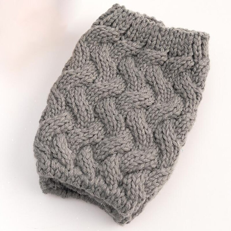 Rodilleras cortas de punto para mujer, calentador de pies informal, Color sólido, cálido, suministros de ganchillo para la rodilla, Otoño e Invierno: Light Gray