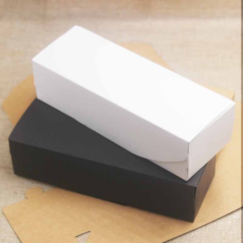 5PCS 19.2*7*5cm Deluxe Pure color paper box Kraft&black&white color Cake&Cookies&candy packageing boxes Festivals box