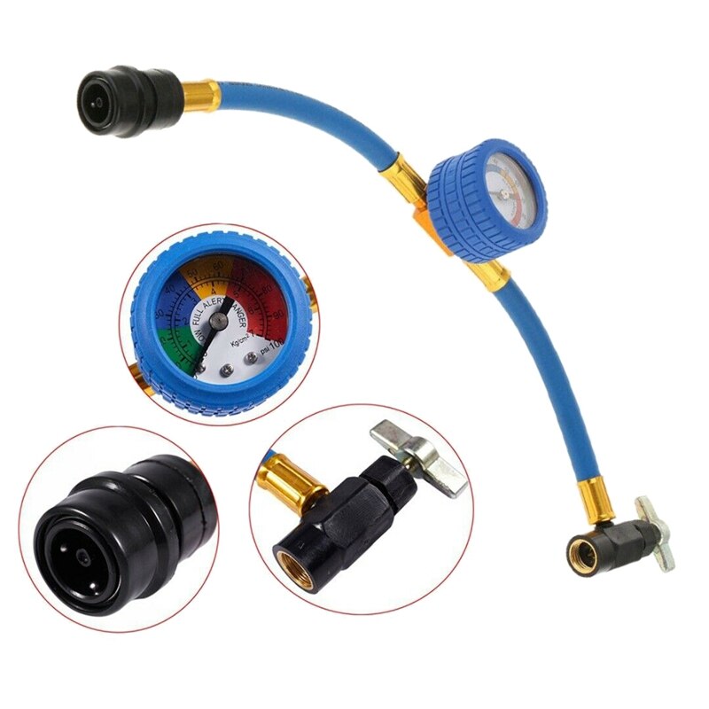 R134 Car Air Conditioning Refrigerant Hose Pressure Gauge Measuring Hose Tool: Default Title