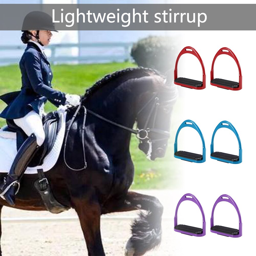 1 paire antidérapant pièce de rechange équipement de sécurité équestre étrier de cheval confortable en aluminium pédale antirouille Protection du cavalier