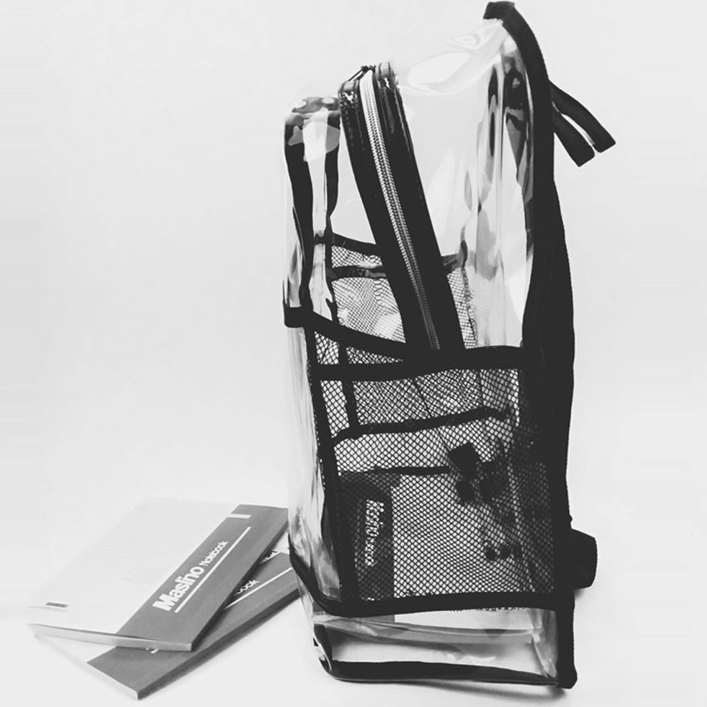Aelglacial sac à dos Transparent PVC épaule étanche femmes adultes étudiants voir à travers Bookbag sac à dos ordinateur portable 606