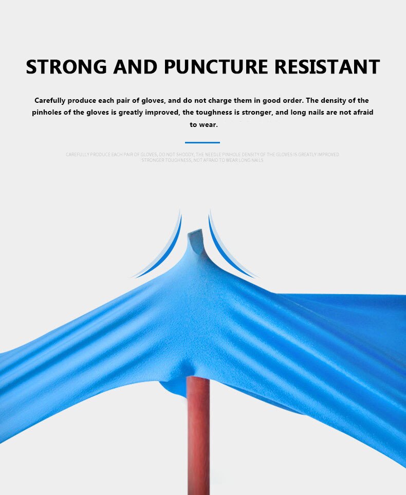 100Pcs Disposable Nitrile Gloves Powder Free Non Vinyl Latex Food Grade Household Acid and Alkali Resistant Gloves