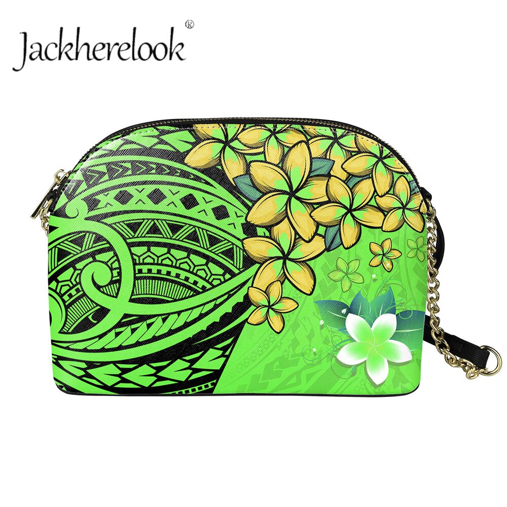 Jackherelook enthic tribe-patroon dames messengertas met grote capaciteit, plumeriaprint, mini casual schoudertas met ketting, bolsa: Hqcb 208 d 49