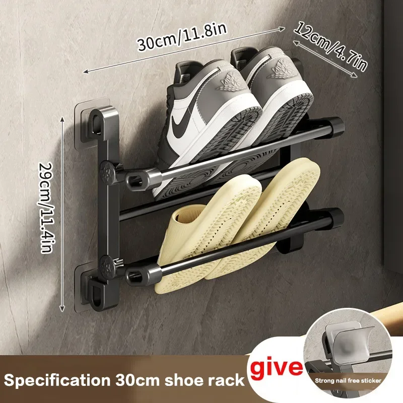 Estante para zapatillas montado en la pared, estantes para zapatos de almacenamiento para entrada de la casa, organizador Simple multifuncional, estantes para zapatos, estante para toallas de baño: Mezcla de color