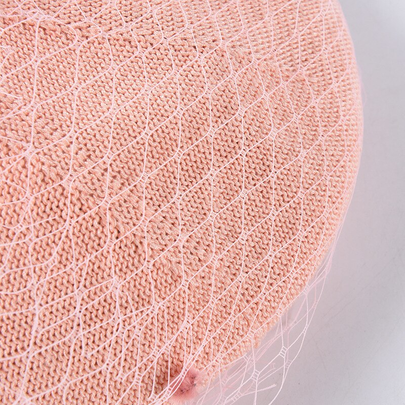 Fedora hoeden voor vrouwen dames fedora's wollen vilt mesh strik bloemen formele baretten retro baret britse mesh gaas stip pet