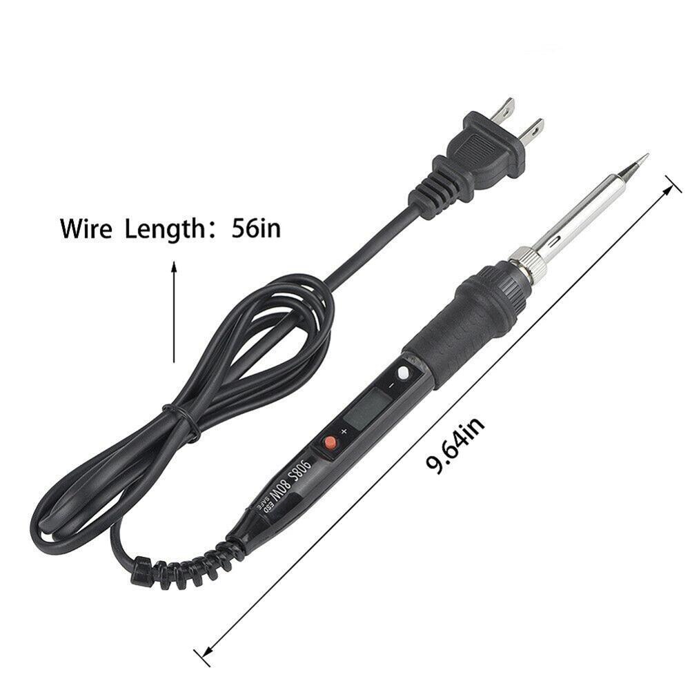 80w Soldering Iron Digital LCD Electric Soldering Tool Manual Solder Wire Tweezers