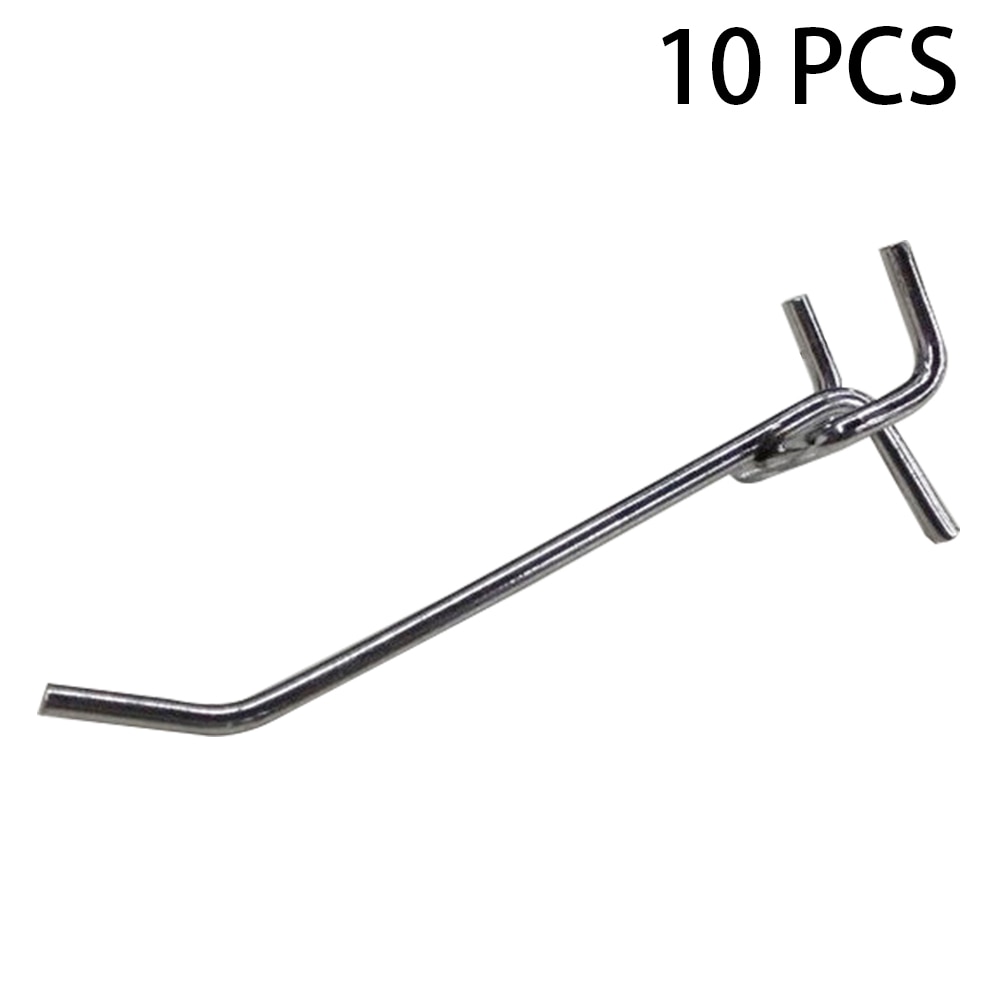 10pcs Iron Easy Install Supermarket Home Storage Holder Workshop Display Hanger Retail Shop Pegboard Hook Wall Mounted Durable